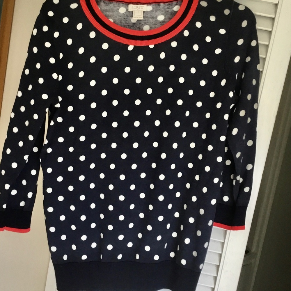J.Crew Preppy Polka Dot Sweater